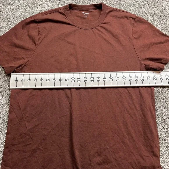 Madewell Allday Tee Brown Cotton Crew Neck Short Sleeve Casual T Shirt Mens XL - Picture 5 of 8